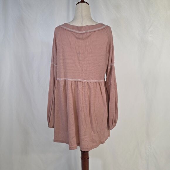 MisSky Soft Waffle Maternity Tunic with Blouson Sleeves Size Medium - Picture 5 of 6